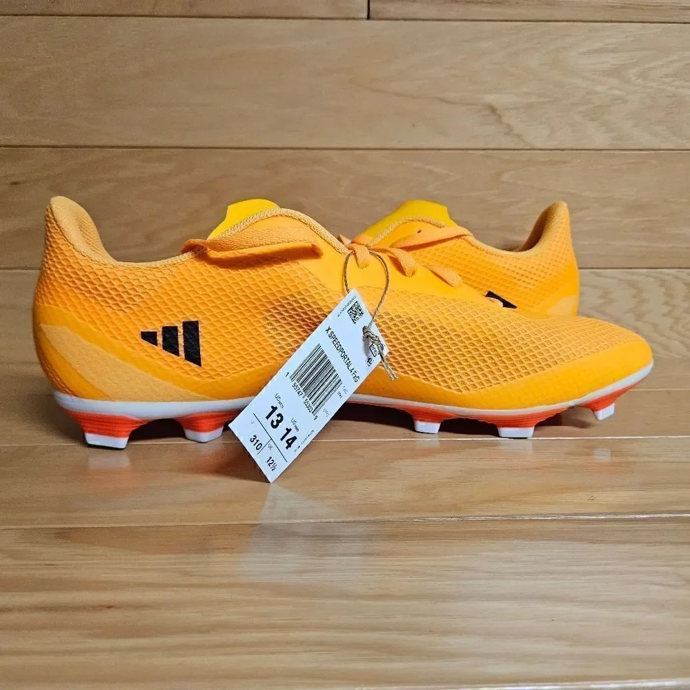 Adidas Men's X Speedportal. 4 FxG Size 13 Orange Black Soccer Cleats GZ2460